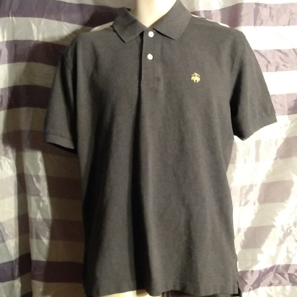 NWOT Brooks Brothers 346 Mens Sz XL Short Sleeve Heathered Gray Performance Polo